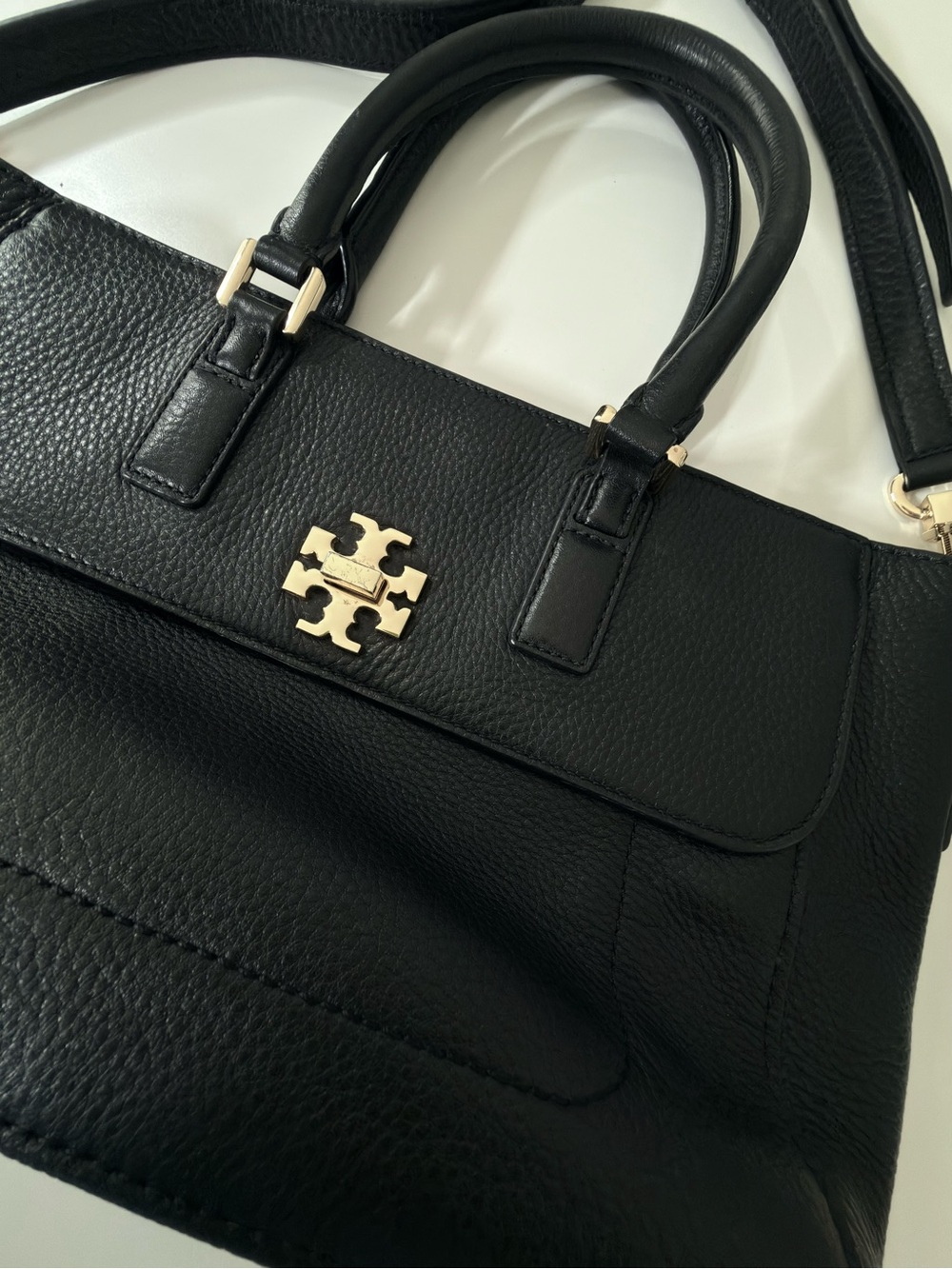 Like New! Beautiful Tory Burch Black Pebble Leather - Used once.